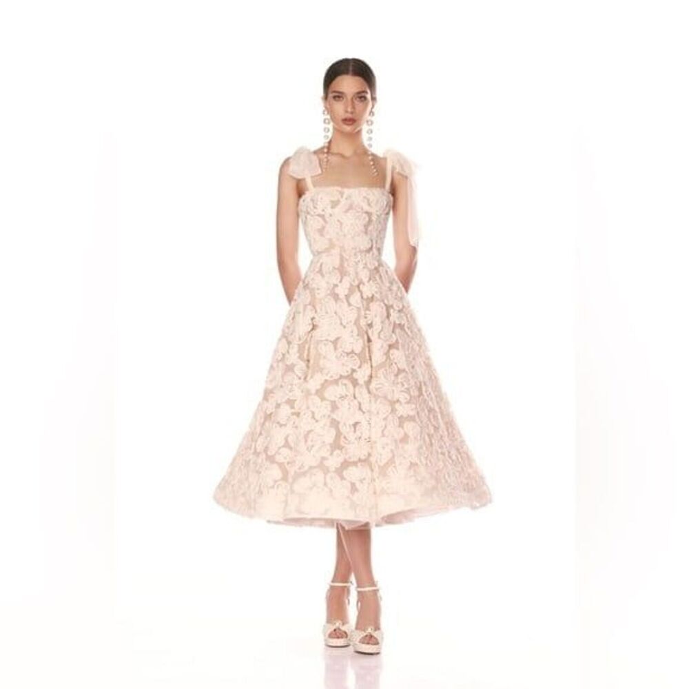 NEW BRONX AND BANCO SABRINA WHITE MIDI DRESS